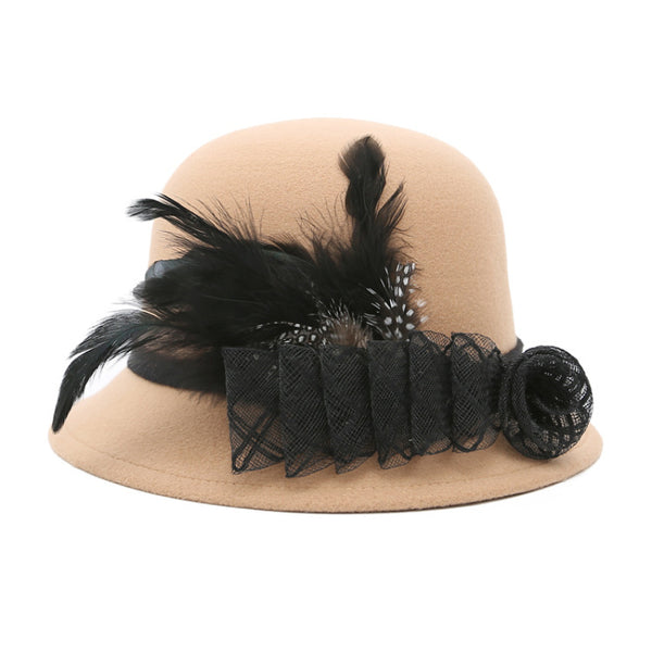 Winter Warm Feather Hat