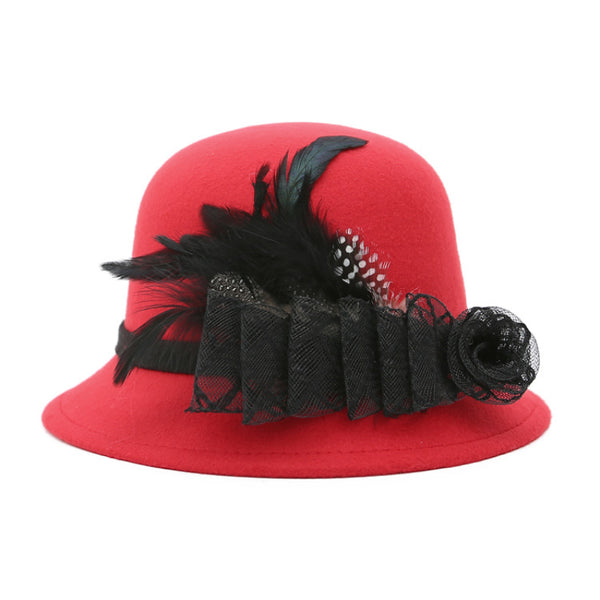 Winter Warm Feather Hat