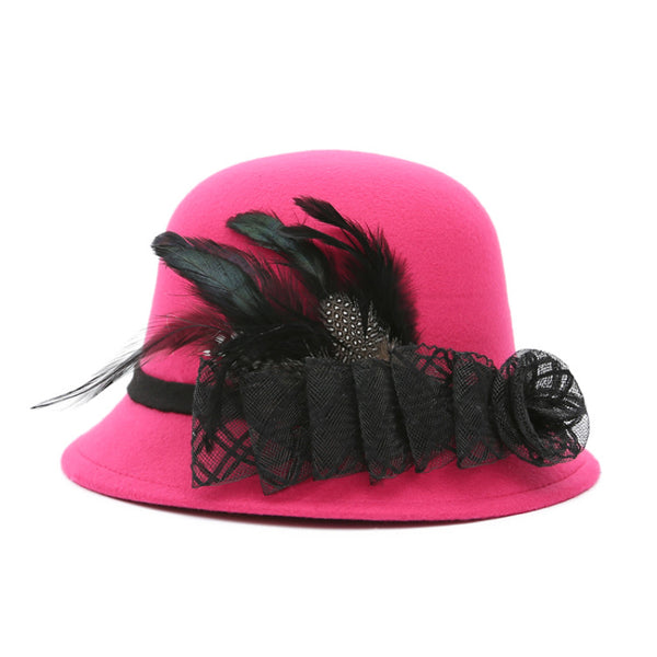 Winter Warm Feather Hat