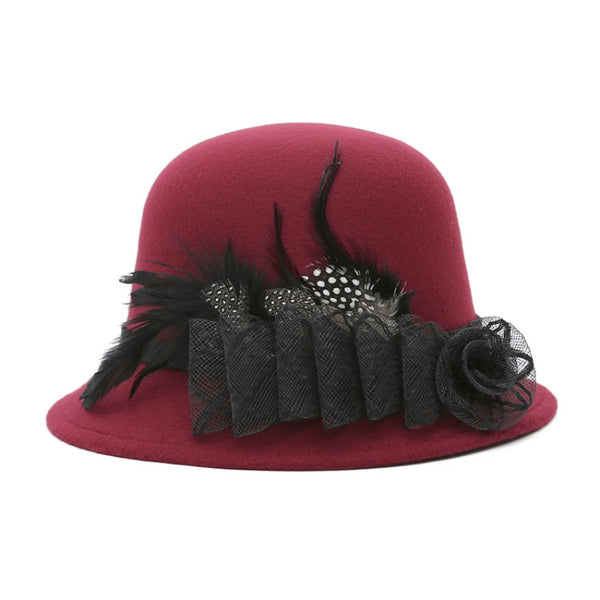 Winter Warm Feather Hat